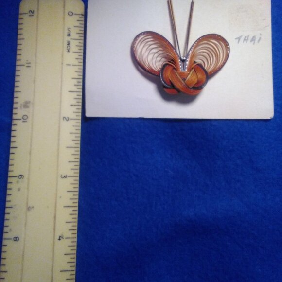 Darling Delicate Handmade In Farm Chiengrai Thailand Brown Butterfly Brooch Pin - Picture 8 of 16